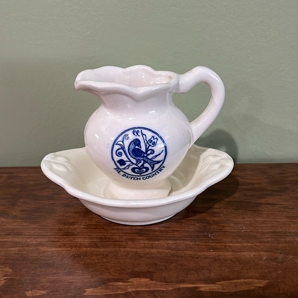 CERAMIC VINTAGE MINI BOWL AND PITCHER SET - Picture 3 of 9